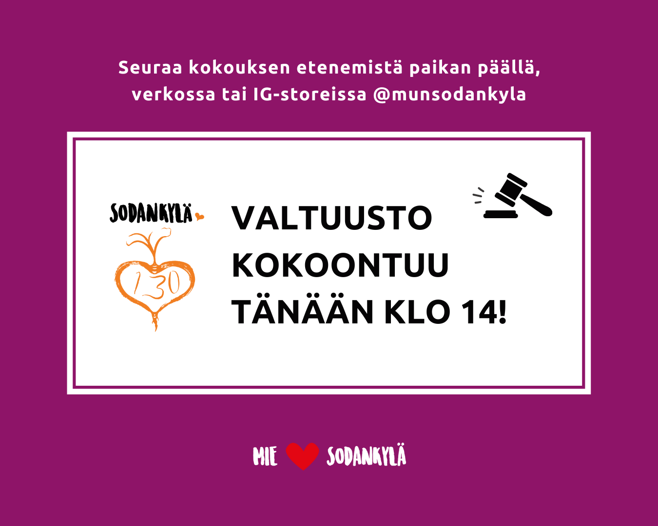 Valtuusto kokoontuu tänään -kuva
