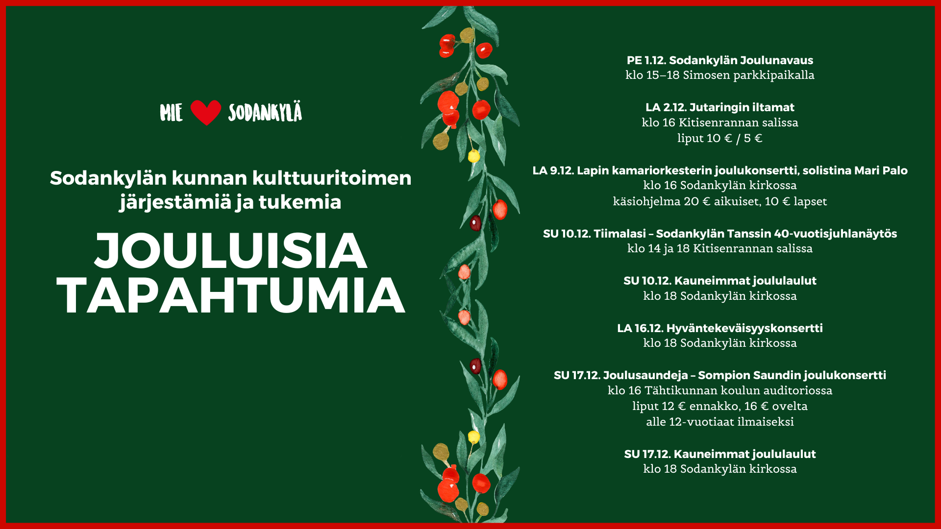 Jouluisia tapahtumia 2023