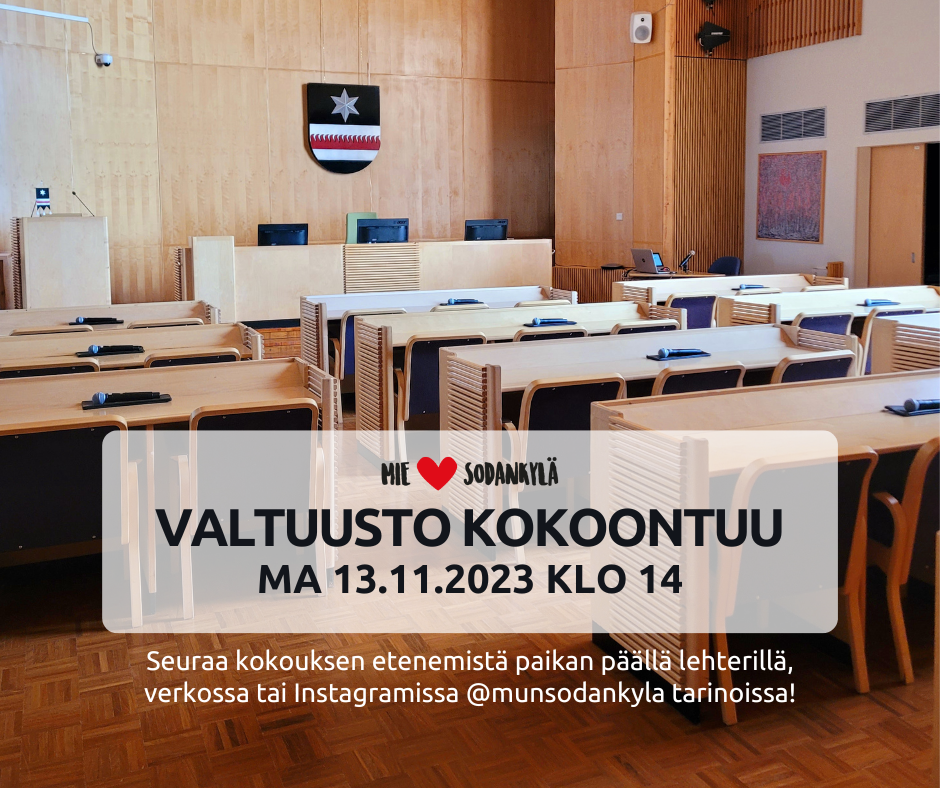 Kunnanvaltuusto kokoontuu 13.11.2023