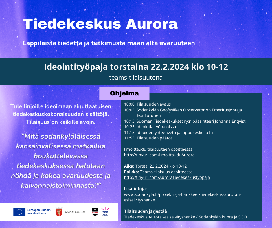 Tiedekeskus Aurora ideointityöpaja