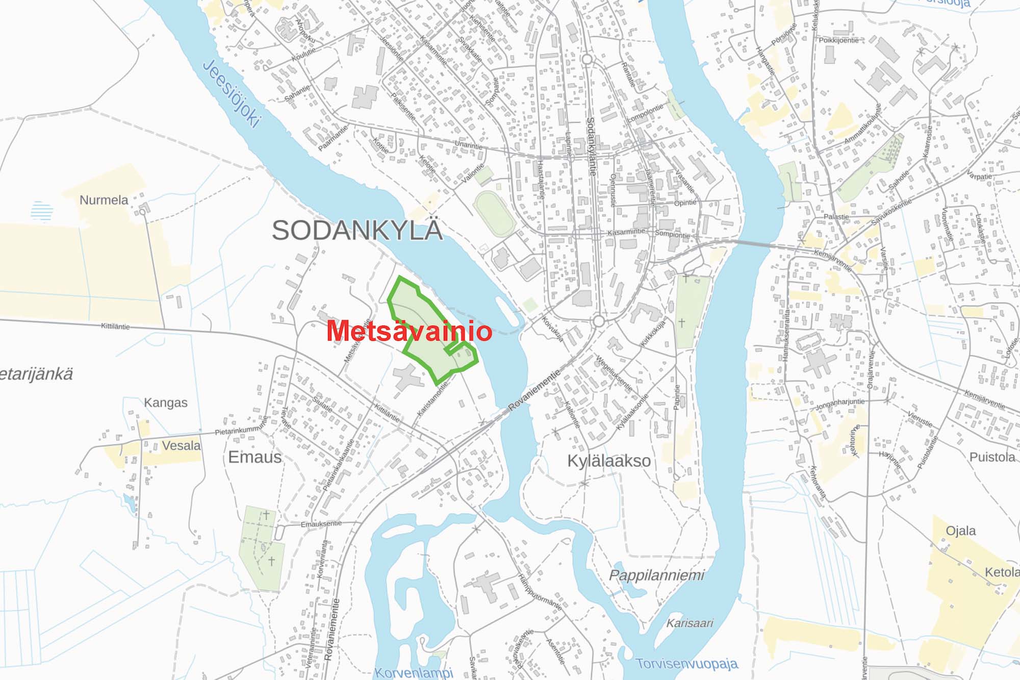 Metsävainion sijainti kartalla